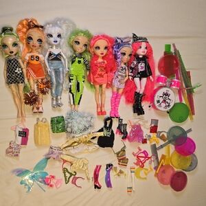Lot of Rainbow High Dolls with Accessories